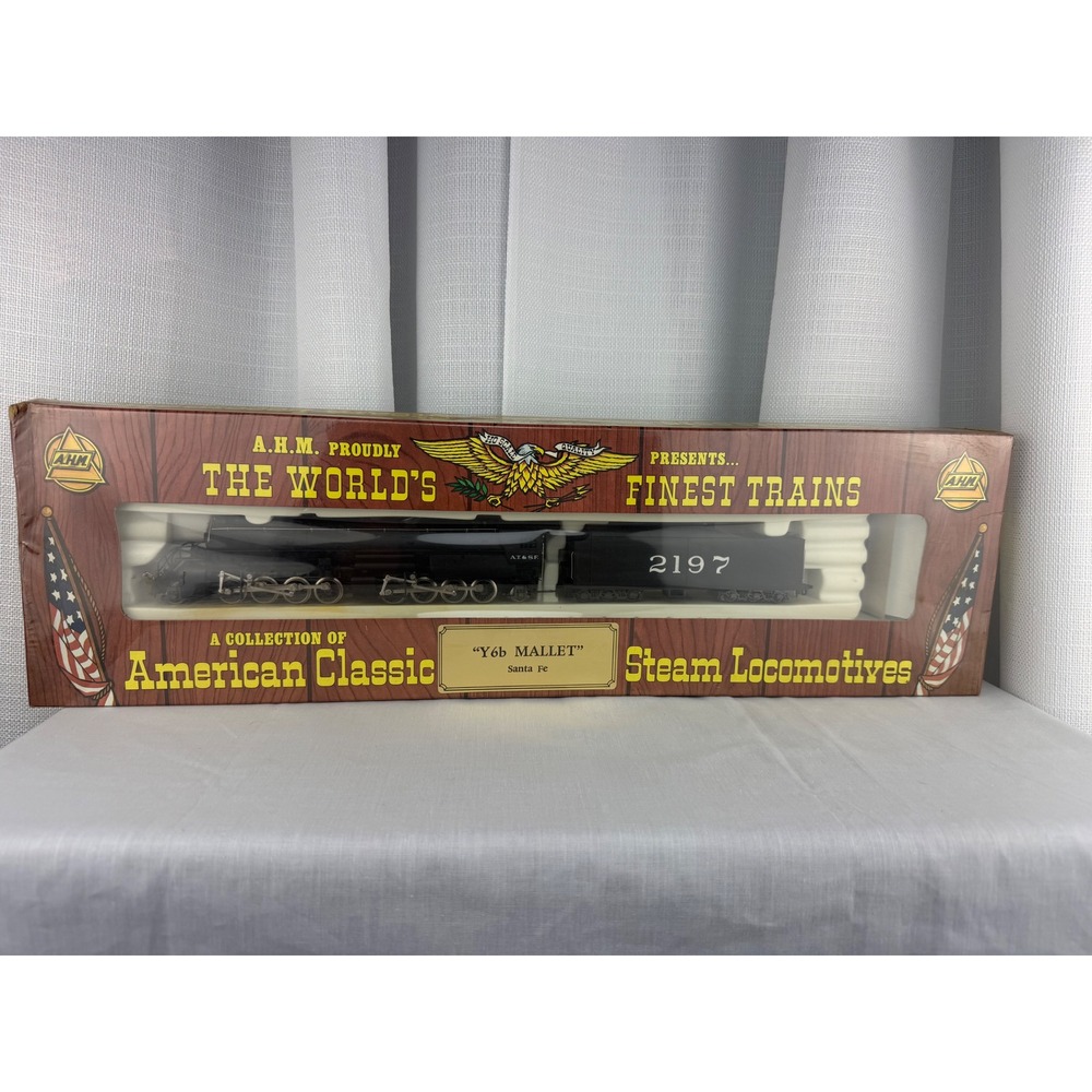 AHM American Classic HO Scale Y6b Mallet Santa Fe 2197 Steam Locomotive Train